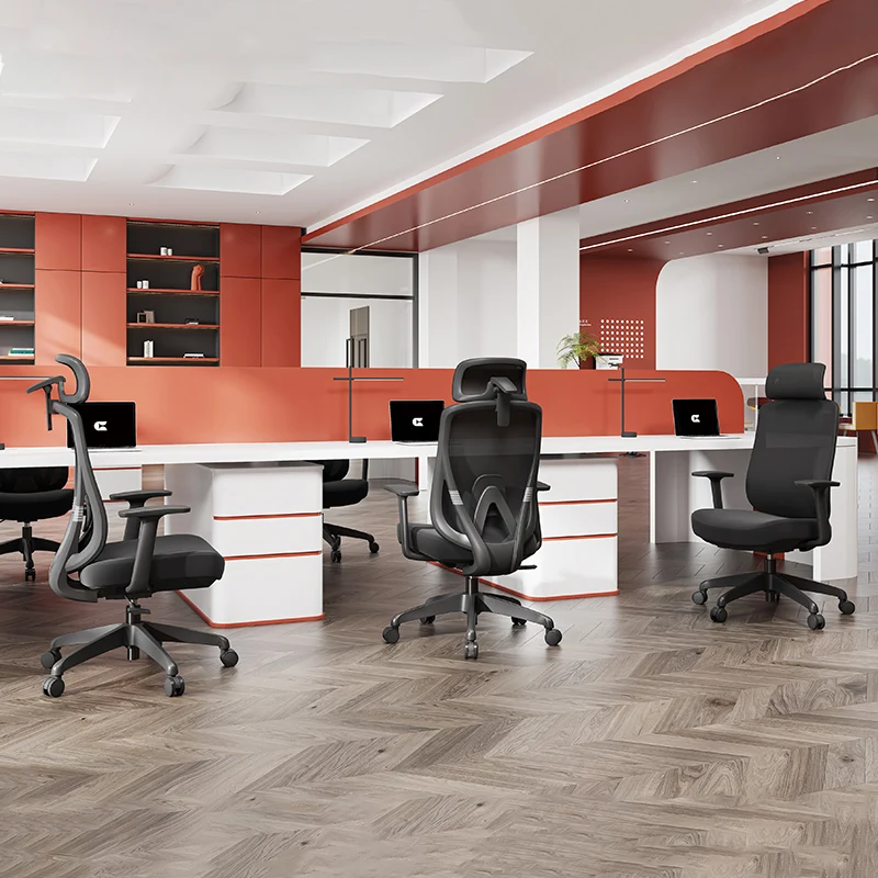 Modern Minimalist High-Back Mesh Executive Desk Chair - 4D Adjustable Headrest & Lumbar Support Silent Caster Ergonomic Office Chair For Home Office