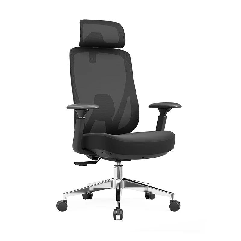 Modern Minimalist High-Back Mesh Executive Desk Chair - 4D Adjustable Headrest & Lumbar Support Silent Caster Ergonomic Office Chair For Home Office