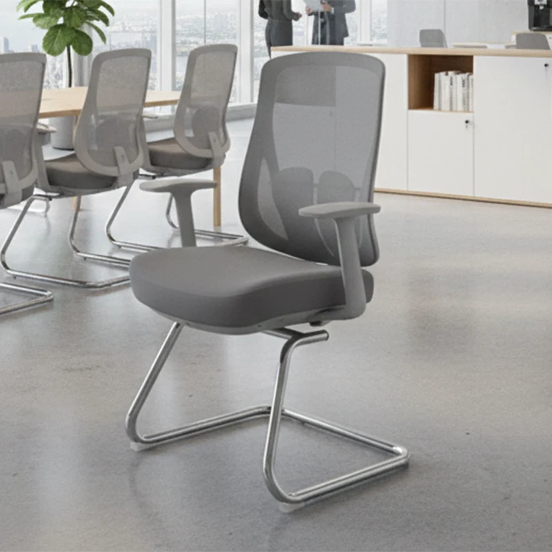 Modern Minimalist Mesh Bow Office Chair - Ergonomic Lumbar Support High-Resilience Sponge Cushion Desk Chair For Home Office