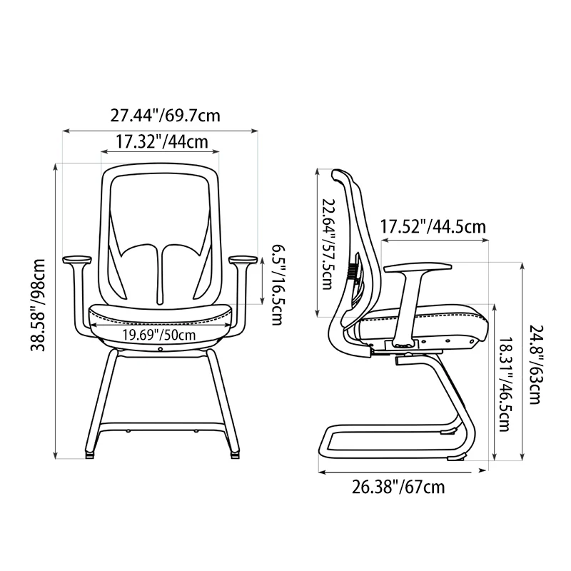 Modern Minimalist Mesh Bow Office Chair - Ergonomic Lumbar Support High-Resilience Sponge Cushion Desk Chair For Home Office