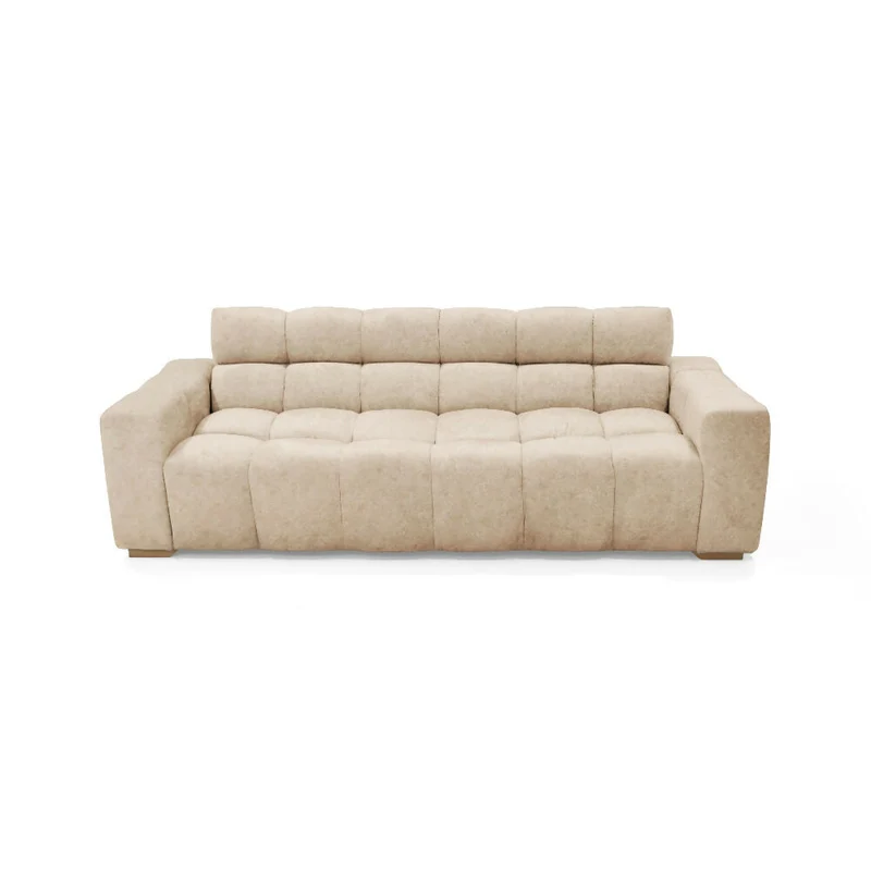 Sofá Cama Reclinable 3 Posiciones Miami 228x91x78 Tela Beige