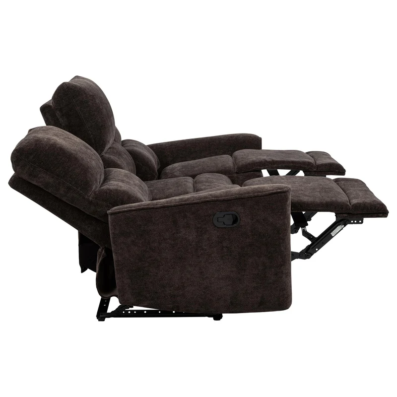 Coaster Furniture Navarro 609571 Chenille Upholstered Reclining Sofa - Dark Brown