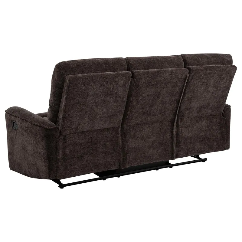 Coaster Furniture Navarro 609571 Chenille Upholstered Reclining Sofa - Dark Brown