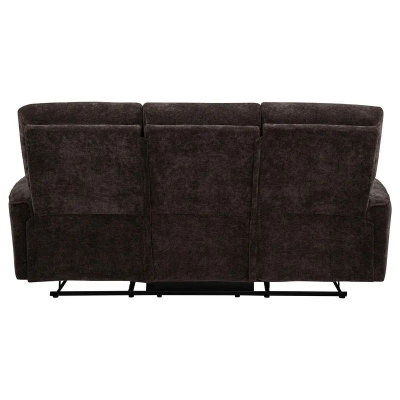 Coaster Furniture Navarro 609571 Chenille Upholstered Reclining Sofa - Dark Brown