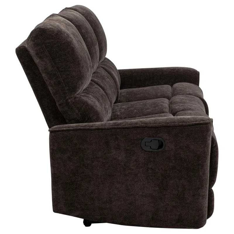 Coaster Furniture Navarro 609571 Chenille Upholstered Reclining Sofa - Dark Brown