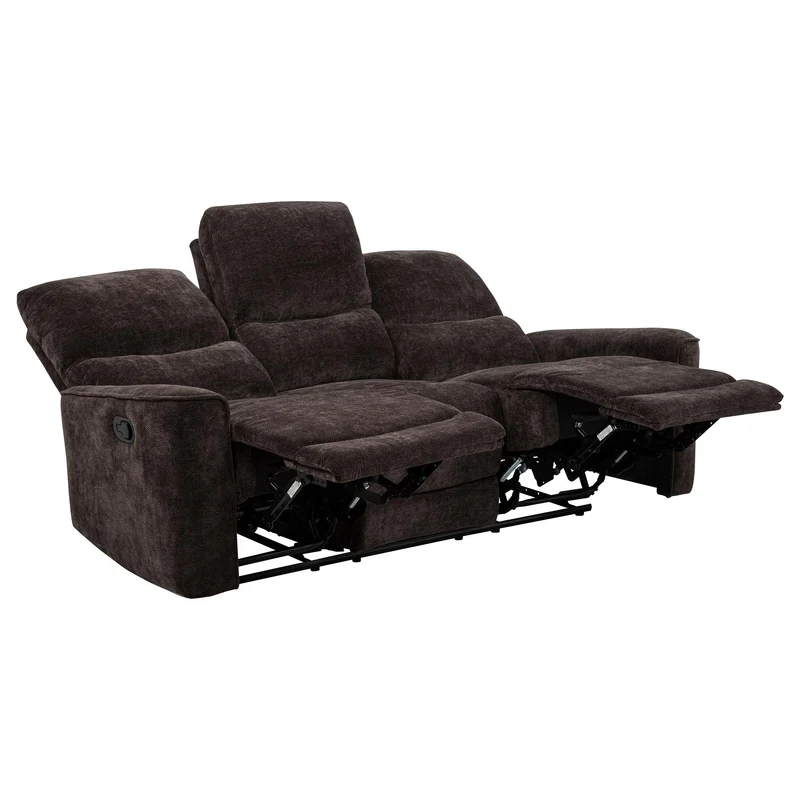 Coaster Furniture Navarro 609571 Chenille Upholstered Reclining Sofa - Dark Brown