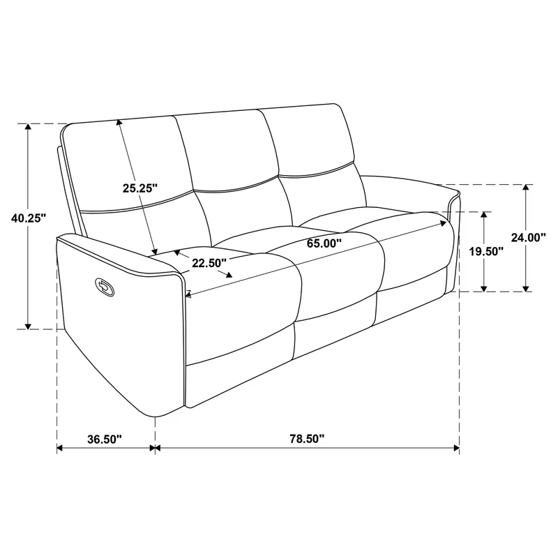 Coaster Furniture Navarro 609571 Chenille Upholstered Reclining Sofa - Dark Brown