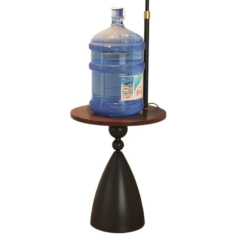 Traditional Vintage Medium-Density Fiberboard Carbon Steel Round Ball Side Table 1 Tier For Living Room