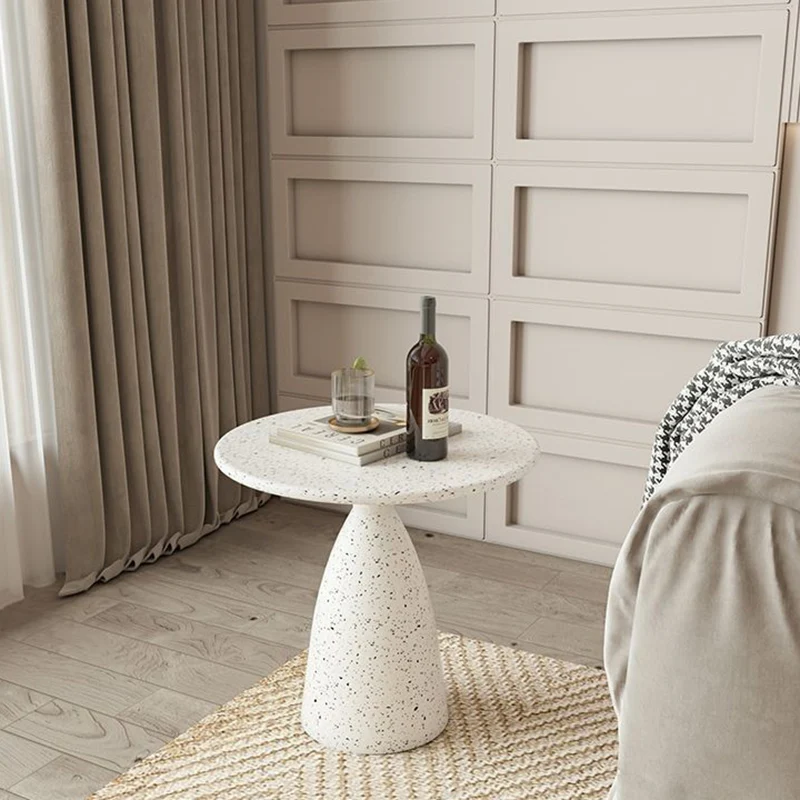 Traditional Japanese Carbon Steel Round Conical End Table 1 Tier For Living Room