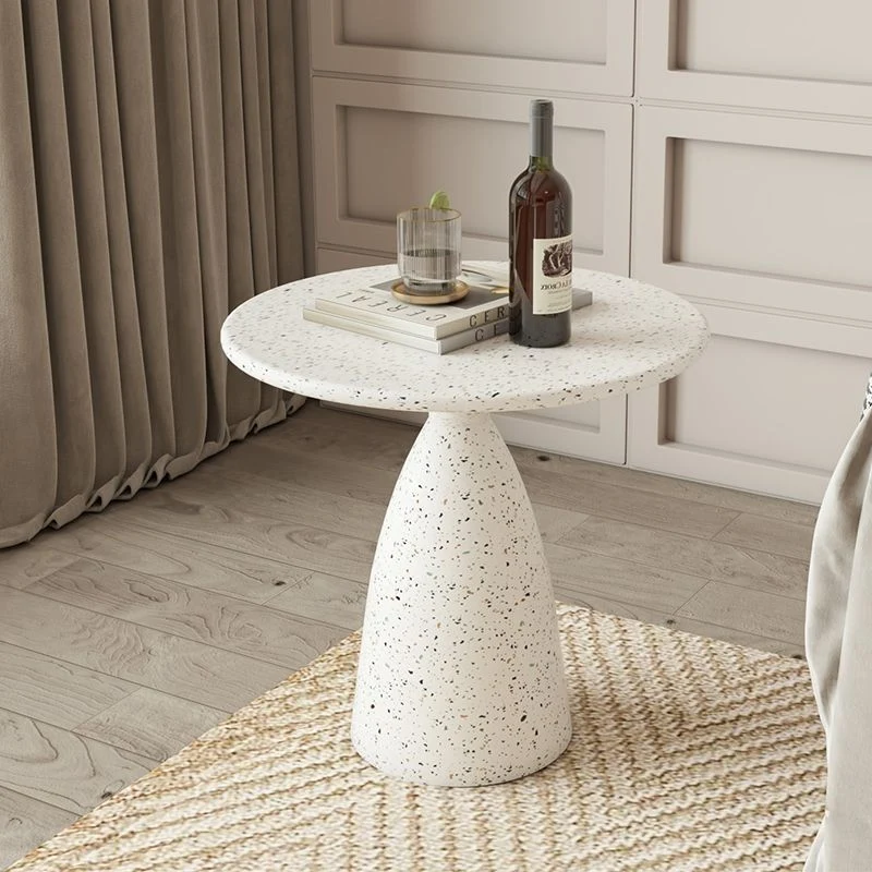 Traditional Japanese Carbon Steel Round Conical End Table 1 Tier For Living Room