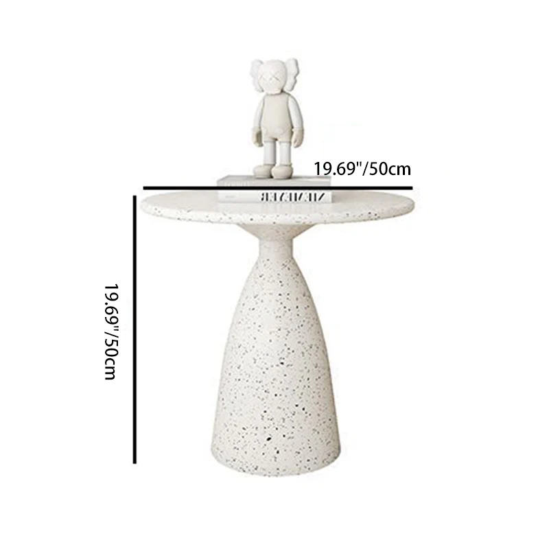 Traditional Japanese Carbon Steel Round Conical End Table 1 Tier For Living Room