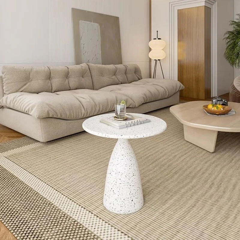 Traditional Japanese Carbon Steel Round Conical End Table 1 Tier For Living Room