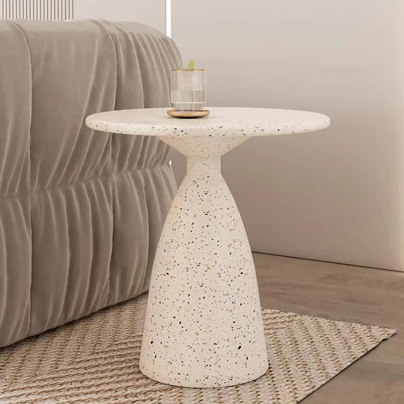 Traditional Japanese Carbon Steel Round Conical End Table 1 Tier For Living Room