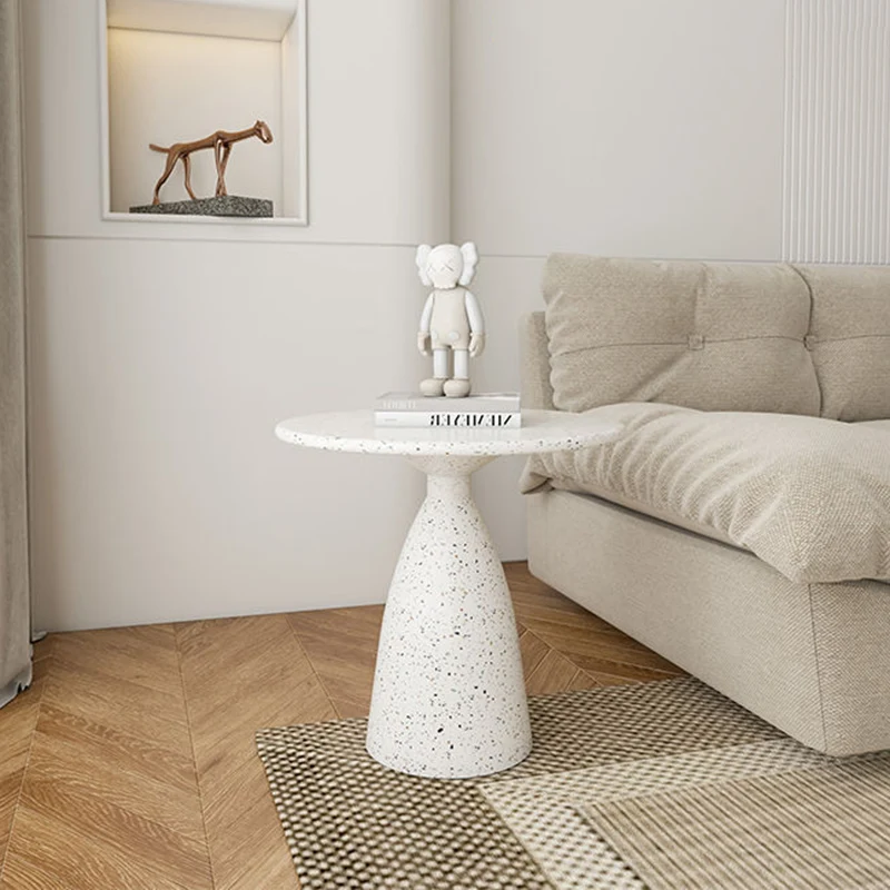 Traditional Japanese Carbon Steel Round Conical End Table 1 Tier For Living Room