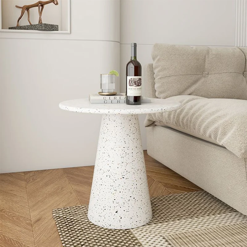 Traditional Japanese Carbon Steel Round Conical End Table 1 Tier For Living Room