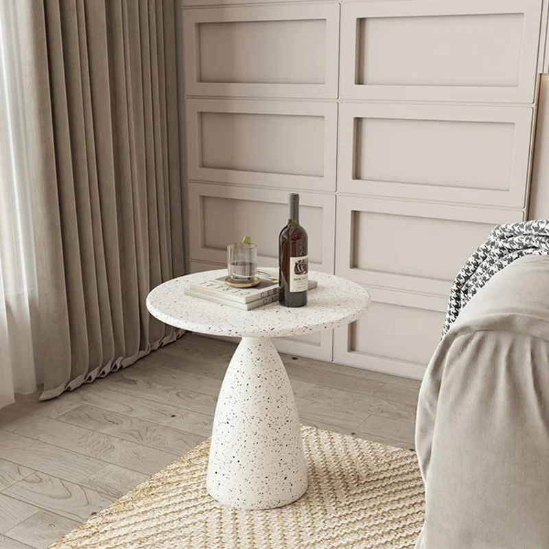 Traditional Japanese Carbon Steel Round Conical End Table 1 Tier For Living Room