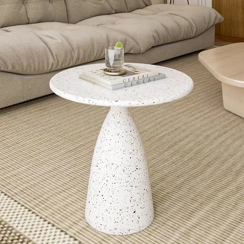 Traditional Japanese Carbon Steel Round Conical End Table 1 Tier For Living Room