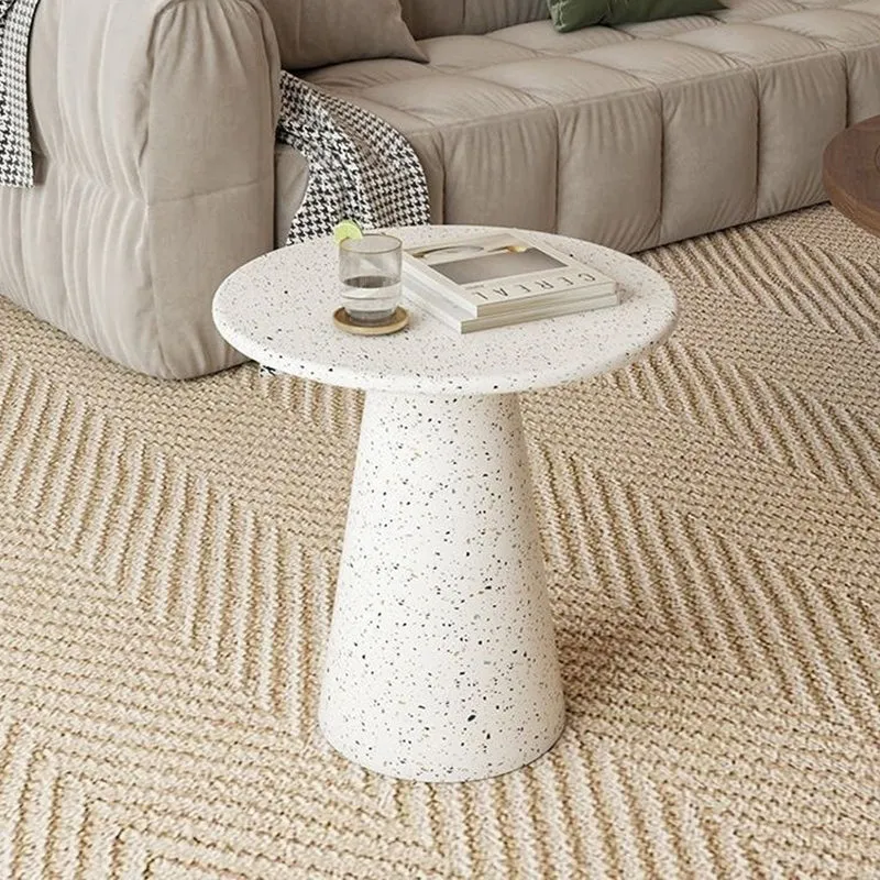 Traditional Japanese Carbon Steel Round Conical End Table 1 Tier For Living Room