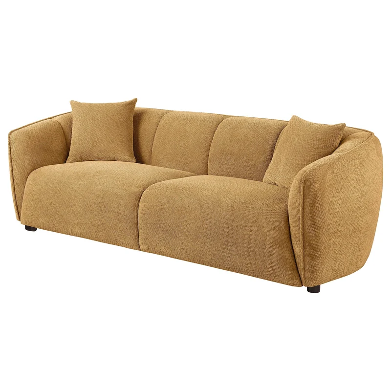 Coaster Furniture Aleisha 503061 Fabric Upholstered Sofa - Mustard Yellow