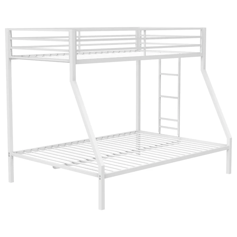 Coaster Furniture Alevera 460365WHT Metal Twin Over Full Bunk Bed with Ladder - White