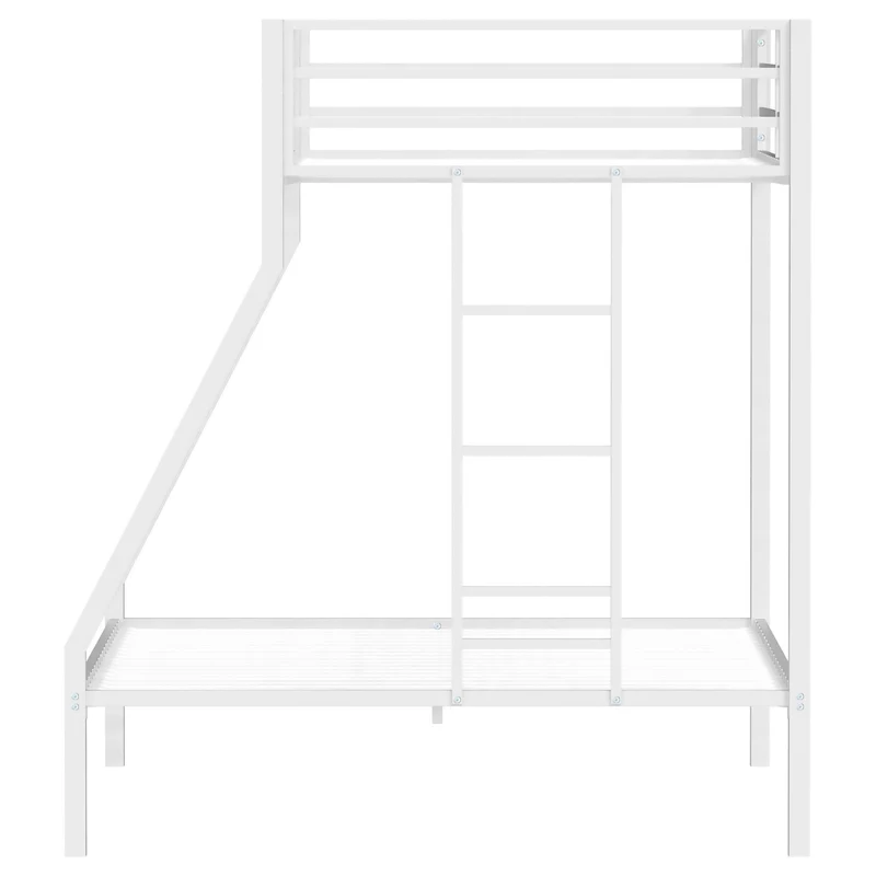Coaster Furniture Alevera 460365WHT Metal Twin Over Full Bunk Bed with Ladder - White