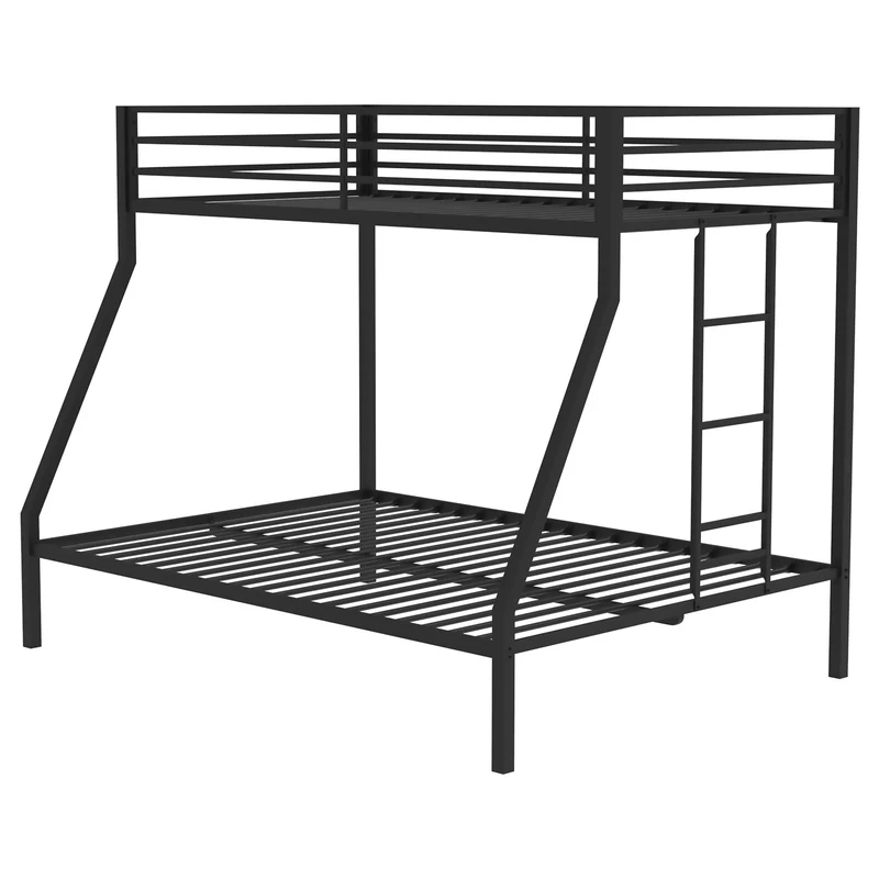 Coaster Furniture Alevera 460365BLK Metal Twin Over Full Bunk Bed with Ladder - Black