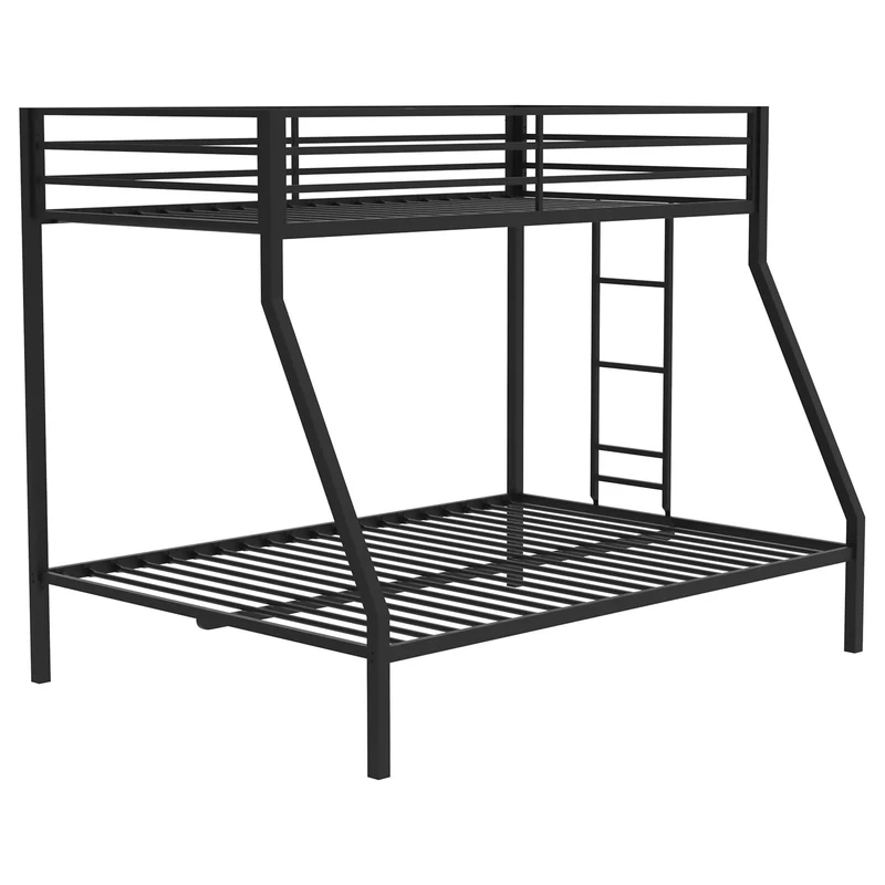 Coaster Furniture Alevera 460365BLK Metal Twin Over Full Bunk Bed with Ladder - Black