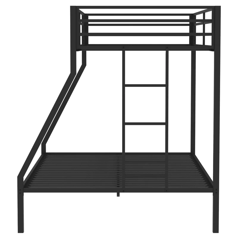 Coaster Furniture Alevera 460365BLK Metal Twin Over Full Bunk Bed with Ladder - Black