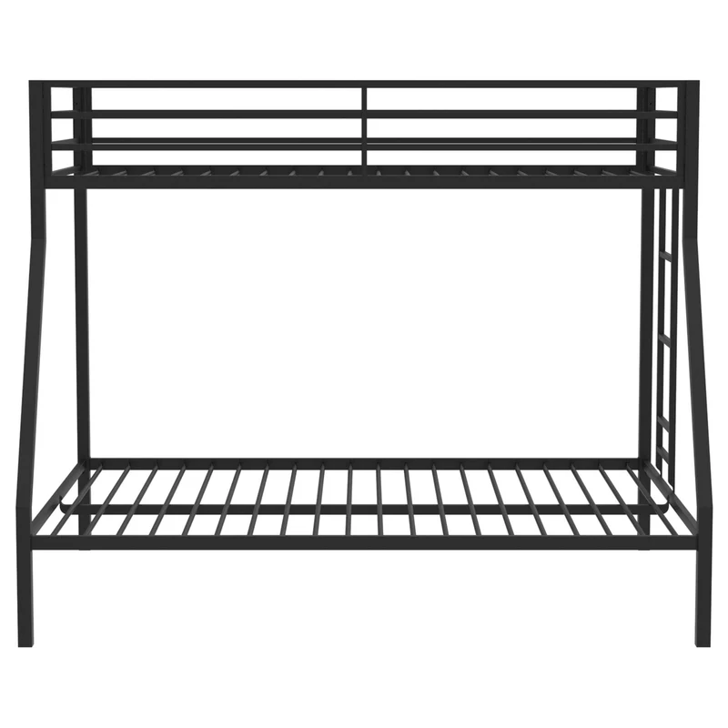 Coaster Furniture Alevera 460365BLK Metal Twin Over Full Bunk Bed with Ladder - Black