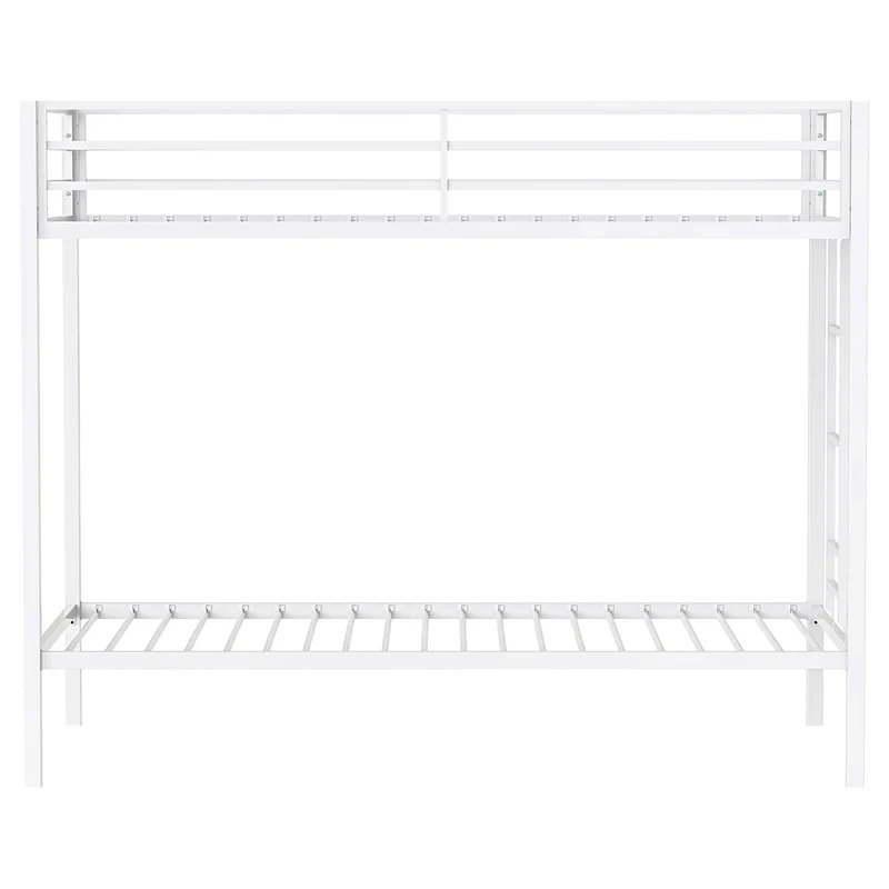 Coaster Furniture Alevera 460361WHT Metal Twin Over Twin Bunk Bed with Ladder - White