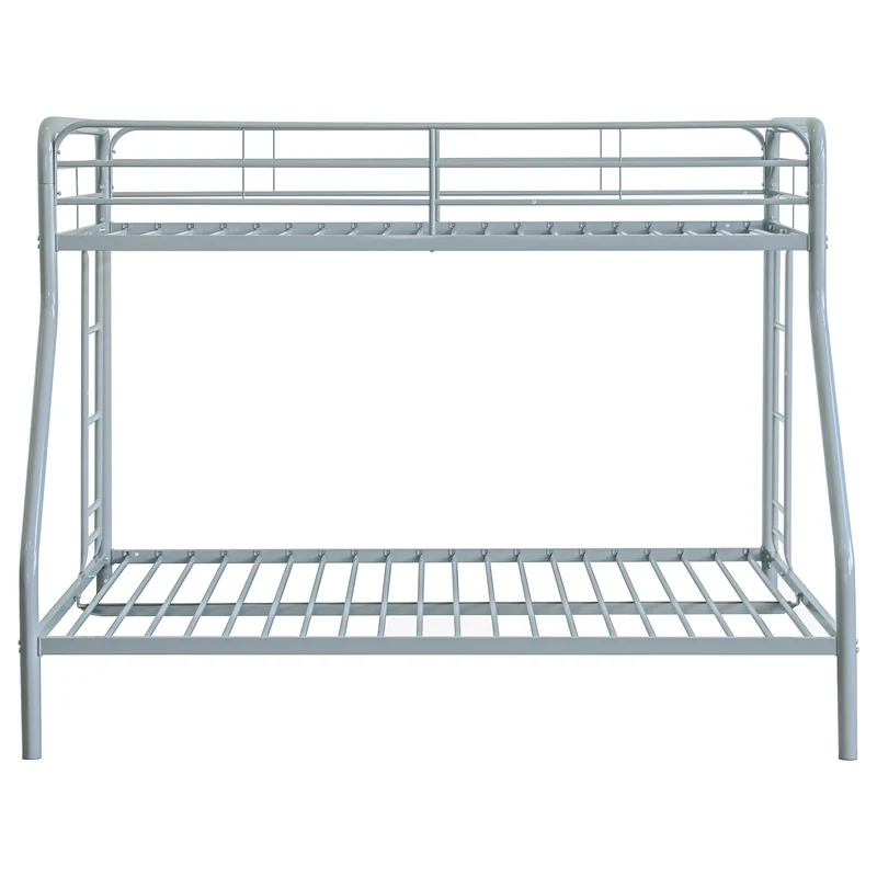 Coaster Furniture Carson 460340SVR Metal Twin Over Full Bunk Bed - Glossy Silver
