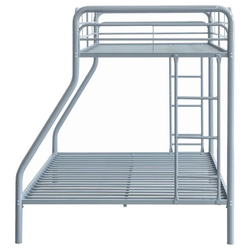 Coaster Furniture Carson 460340SVR Metal Twin Over Full Bunk Bed - Glossy Silver