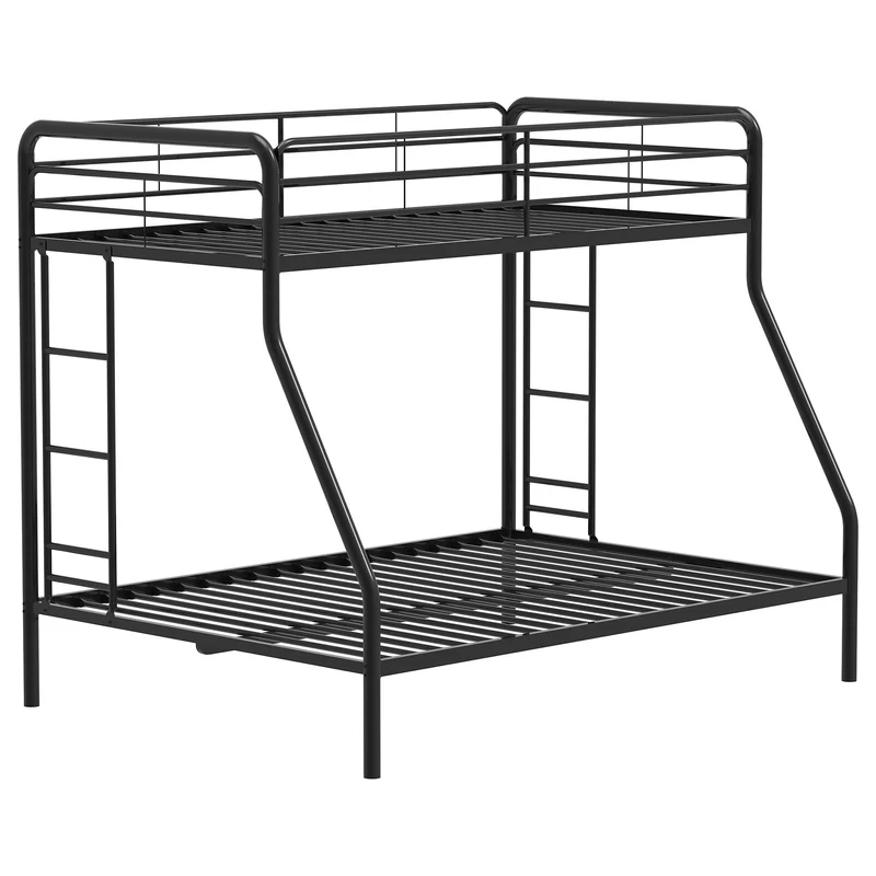 Coaster Furniture Carson 460340BLK Metal Twin Over Full Bunk Bed - Glossy Black