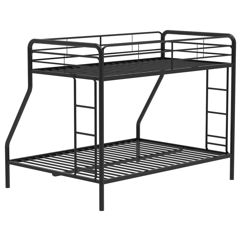 Coaster Furniture Carson 460340BLK Metal Twin Over Full Bunk Bed - Glossy Black