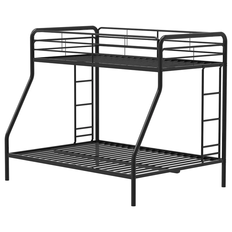 Coaster Furniture Carson 460340BLK Metal Twin Over Full Bunk Bed - Glossy Black