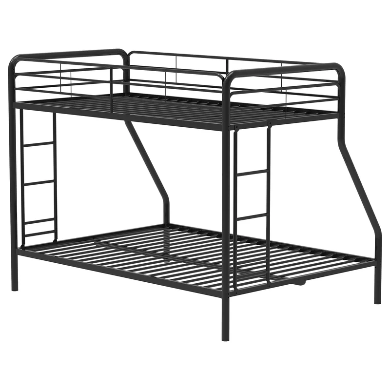 Coaster Furniture Carson 460340BLK Metal Twin Over Full Bunk Bed - Glossy Black