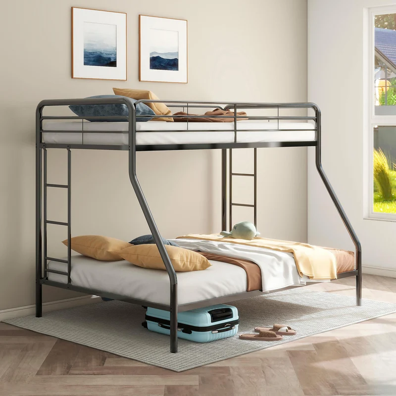 Coaster Furniture Carson 460340BLK Metal Twin Over Full Bunk Bed - Glossy Black