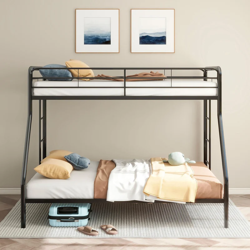 Coaster Furniture Carson 460340BLK Metal Twin Over Full Bunk Bed - Glossy Black