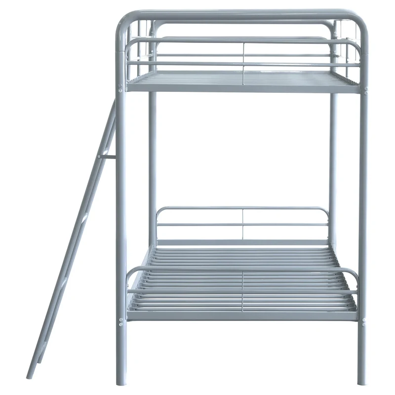 Coaster Furniture Carson 460334SVR Metal Twin Over Twin Bunk Bed - Glossy Silver