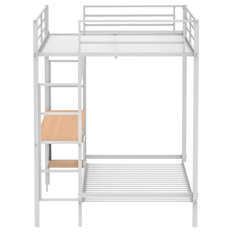 Coaster Furniture Bettoni 460209WHT Metal Full Over Twin Workstation Bunk Bed - Matte White