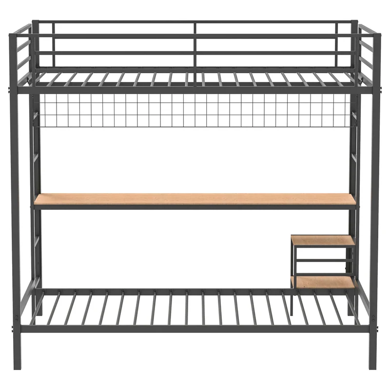 Coaster Furniture Bettoni 460209BLK Metal Full Over Twin Workstation Bunk Bed - Matte Black