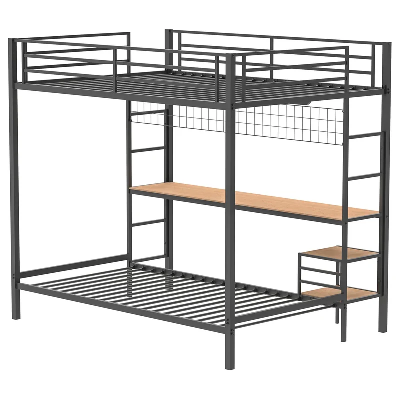 Coaster Furniture Bettoni 460209BLK Metal Full Over Twin Workstation Bunk Bed - Matte Black