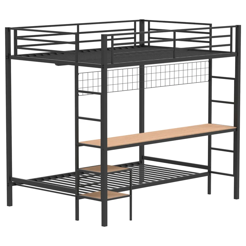 Coaster Furniture Bettoni 460209BLK Metal Full Over Twin Workstation Bunk Bed - Matte Black