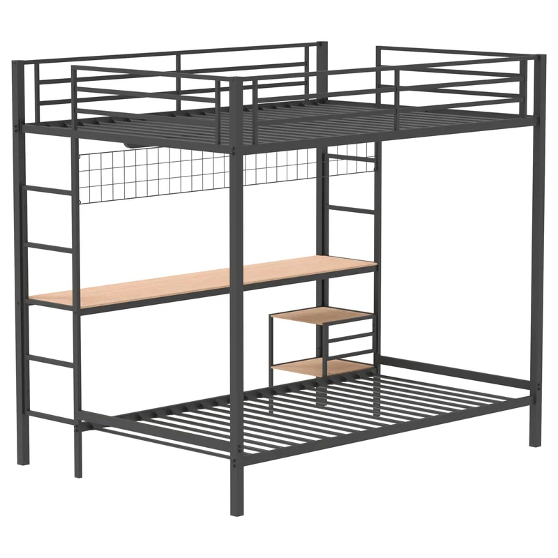Coaster Furniture Bettoni 460209BLK Metal Full Over Twin Workstation Bunk Bed - Matte Black