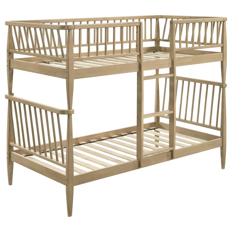Coaster Furniture Abram 460061T Windsor Twin Over Twin Wood Bunk Bed with Ladder - Almond