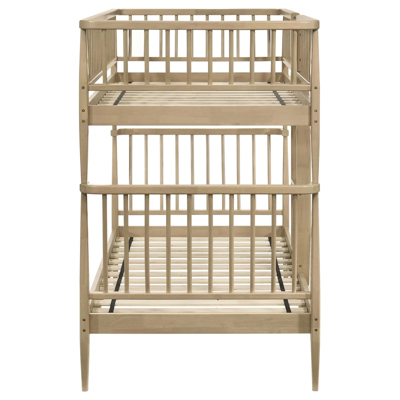 Coaster Furniture Abram 460061T Windsor Twin Over Twin Wood Bunk Bed with Ladder - Almond