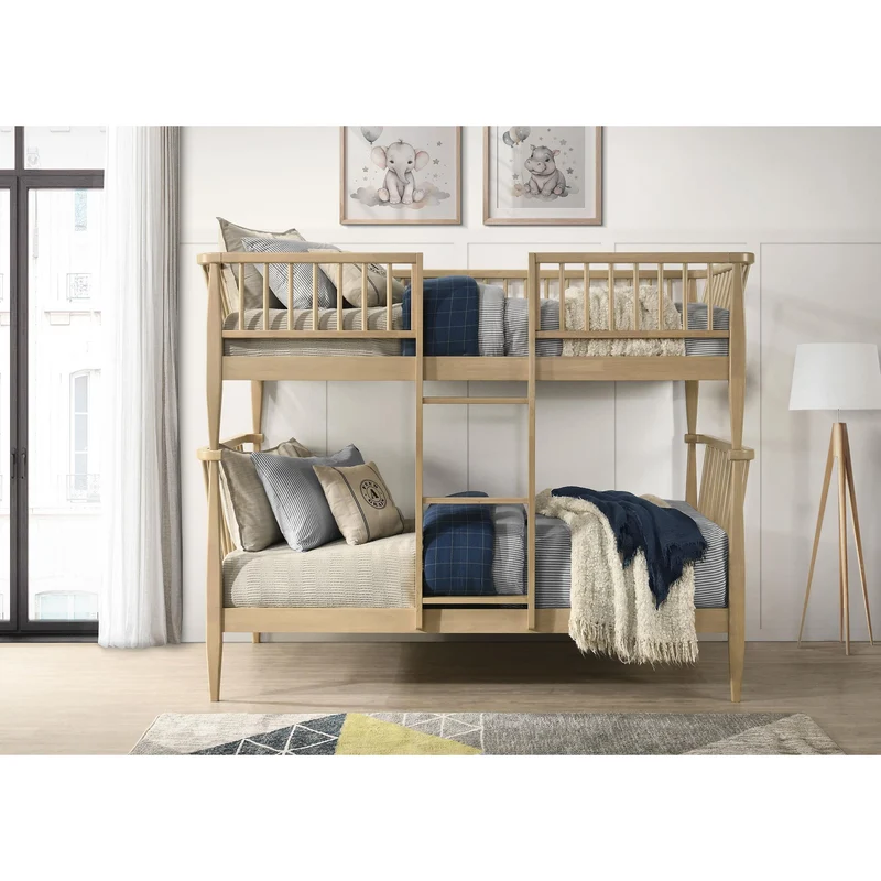 Coaster Furniture Abram 460061T Windsor Twin Over Twin Wood Bunk Bed with Ladder - Almond