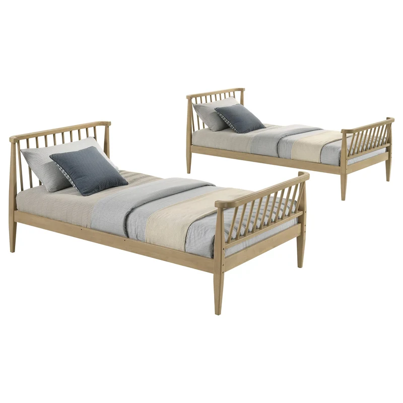 Coaster Furniture Abram 460061T Windsor Twin Over Twin Wood Bunk Bed with Ladder - Almond