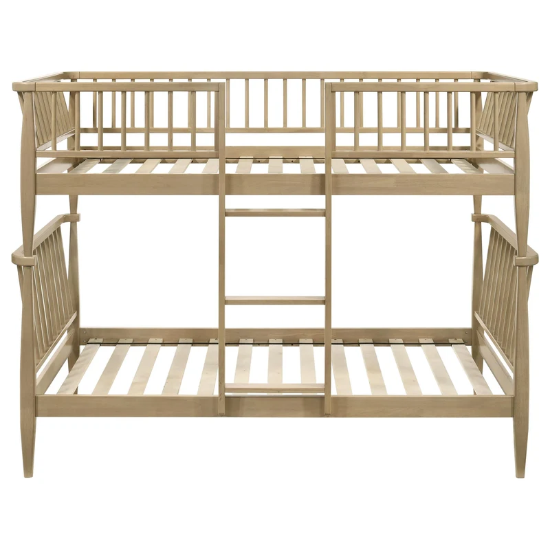 Coaster Furniture Abram 460061T Windsor Twin Over Twin Wood Bunk Bed with Ladder - Almond