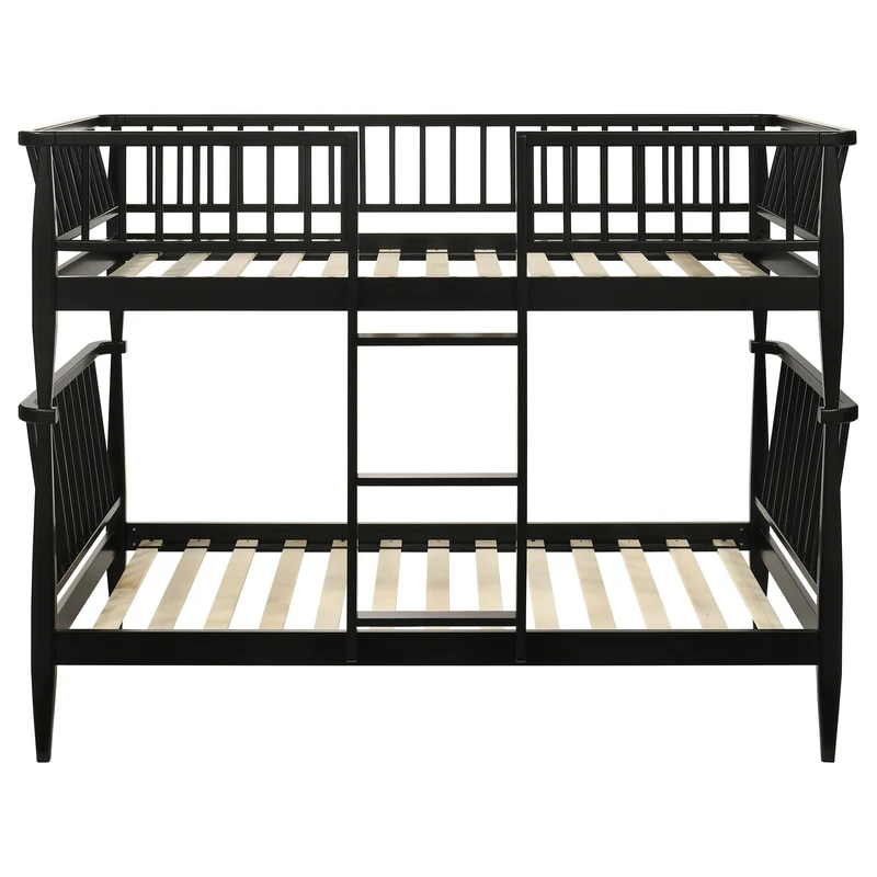 Coaster Furniture Abram 460061BLKT Windsor Twin Over Twin Wood Bunk Bed with Ladder - Black
